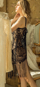 Black Lace Straps Gown